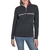 Tommy Hilfiger womens Fleece Mockneck 1/4 Zip Soft Sweatshirt
