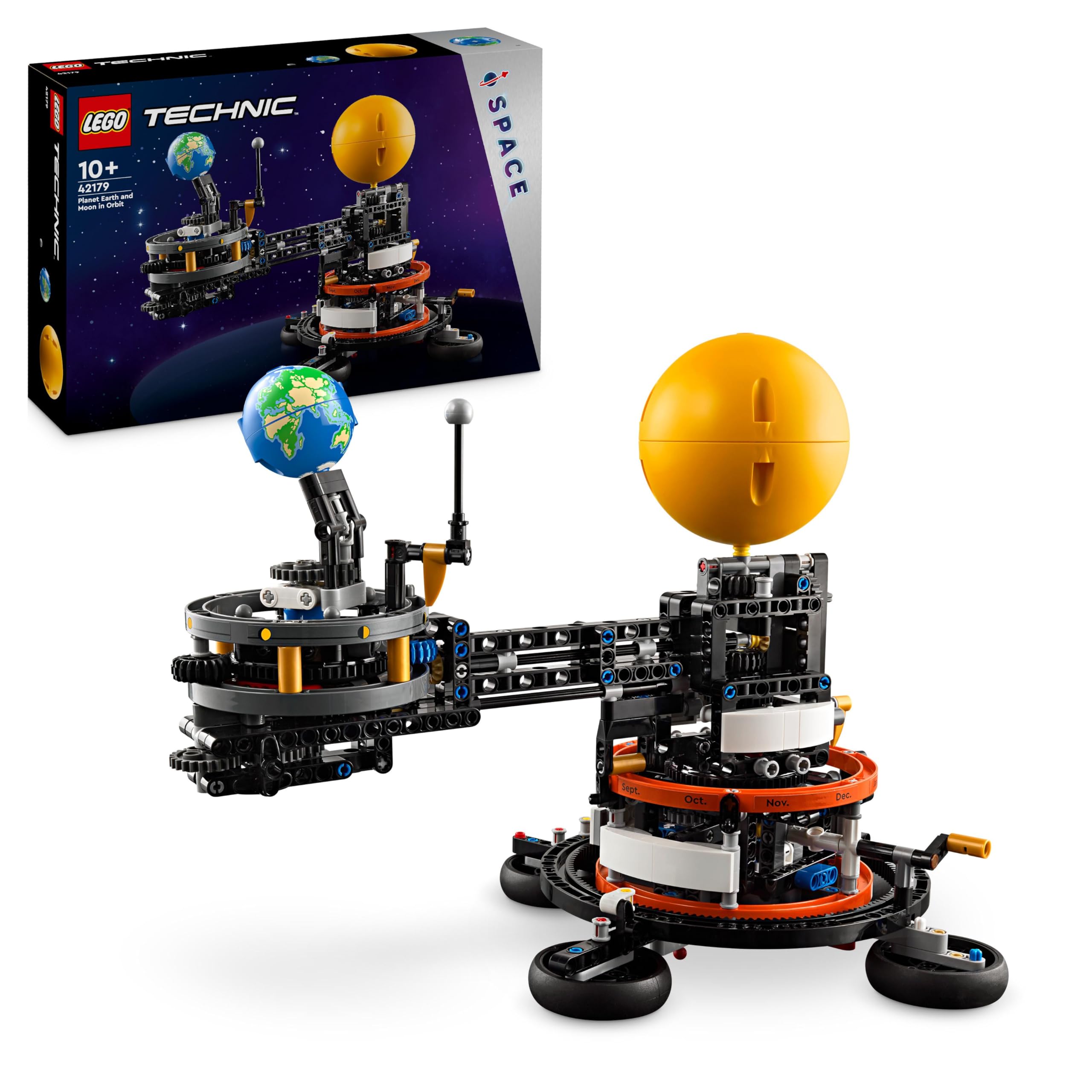 LEGO Technic Pianeta Terra e Luna in Orbita, Giochi Spaziali per Bambini e Bambine da 10 Anni in su, Sistema Solare Giocattolo da Costruire con Pianeti, Sole e Funzione di Rotazione, Idea Regalo 42179