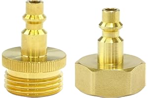 VIBRANT YARD COMPANY Water Blowout Quick Connect Plug Fittings for Air Compressor, Winterize Kit for RV, Camper, Outdoor Plumbing, Garden Hose, and Sprinkler Systems (One Pair)