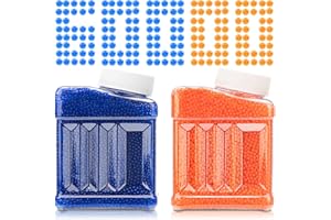 Chermory Water Bullets Beads Refill Ammo (7-8mm 2 pack-30,000 Per Pack)–Water Balls Beads for Water Blaster Gun Toys, Non-Toxic Water-Based Balls Bullet (Blue & Orange, 7-8mm 60,000Pcs)