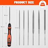 ValueMax Interchangeable Needle File Set 6Pcs with Handle for Wood Metal view 3