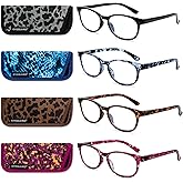 EYEGUARD Blue Light Reading Glasses 4 Pack Fashion Spring Hinge Readers for Women Computer Eyeglasses