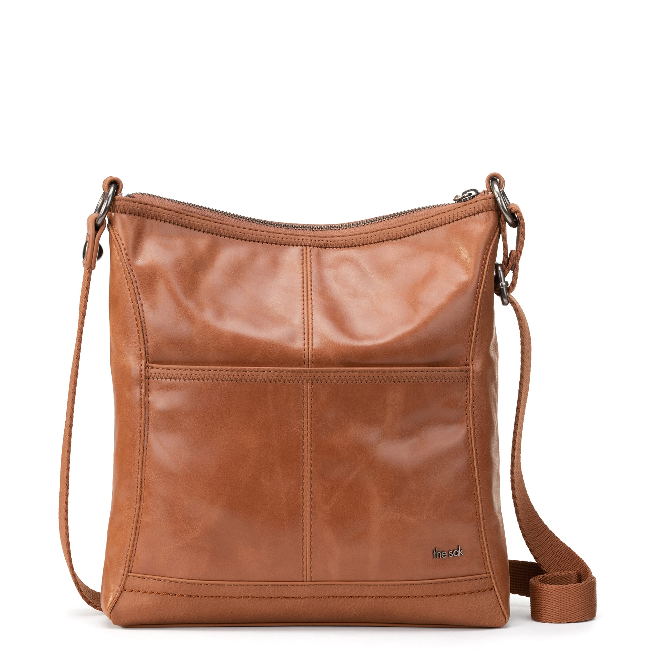 The Sak Womens Iris Crossbody in Leather Casual Purse With Adjustable Strap Zipper Pockets