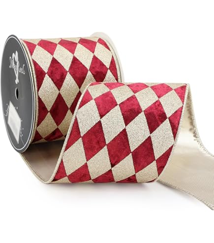 Amazon.com: Cherry Red and Lily White Sparkle Hounds Tooth Wired