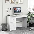 Amazon.com: SILKYDRY White Computer Desk, 44 Inches Desk with Drawers ...