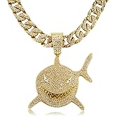 IDRUPACE Miami Mens Cuban Link Chain Silver Gold Plated Bling Cuban Necklace Diamond Chain for Men 13MM iced out chain Hip Hop Jewelry,8.5/18/20/24 Inch Length-With metal gift box.