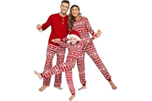 Ekouaer Family Christmas Pajamas Matching Sets Womens Mens Pjs Long Sleeve Sleepwear Holiday Lounge Sets
