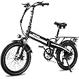 ACTBEST Electric Bike for Adults Peak 1000W,55Miles 28Mph Top Speed, 20" Fat Tire Folding Electric Bicycle, 48V 10.4Ah Removable Battery Ebike with 35 Speed and Front Suspension,Speedy