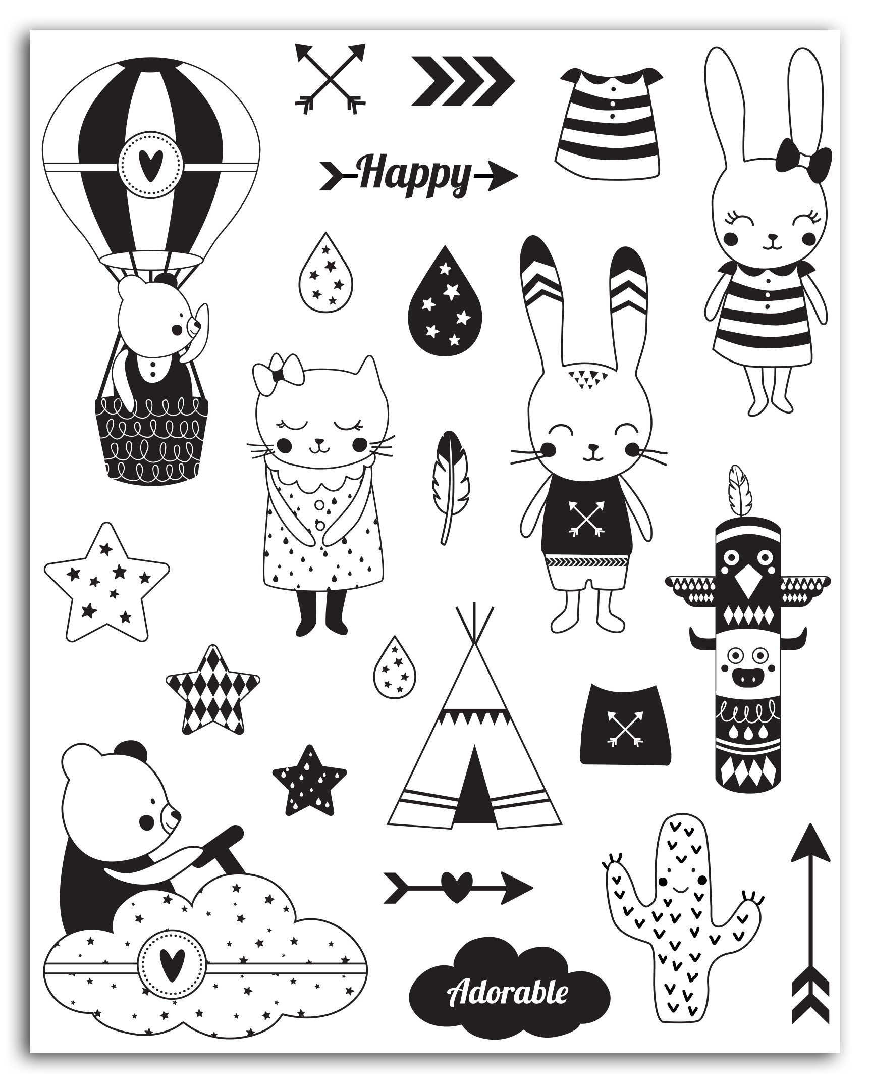 Toga naissance Leonard & Josephine Set of 23 Crystal Stamps, Other, Multicoloured, 14 x 18 x 0.2 cm