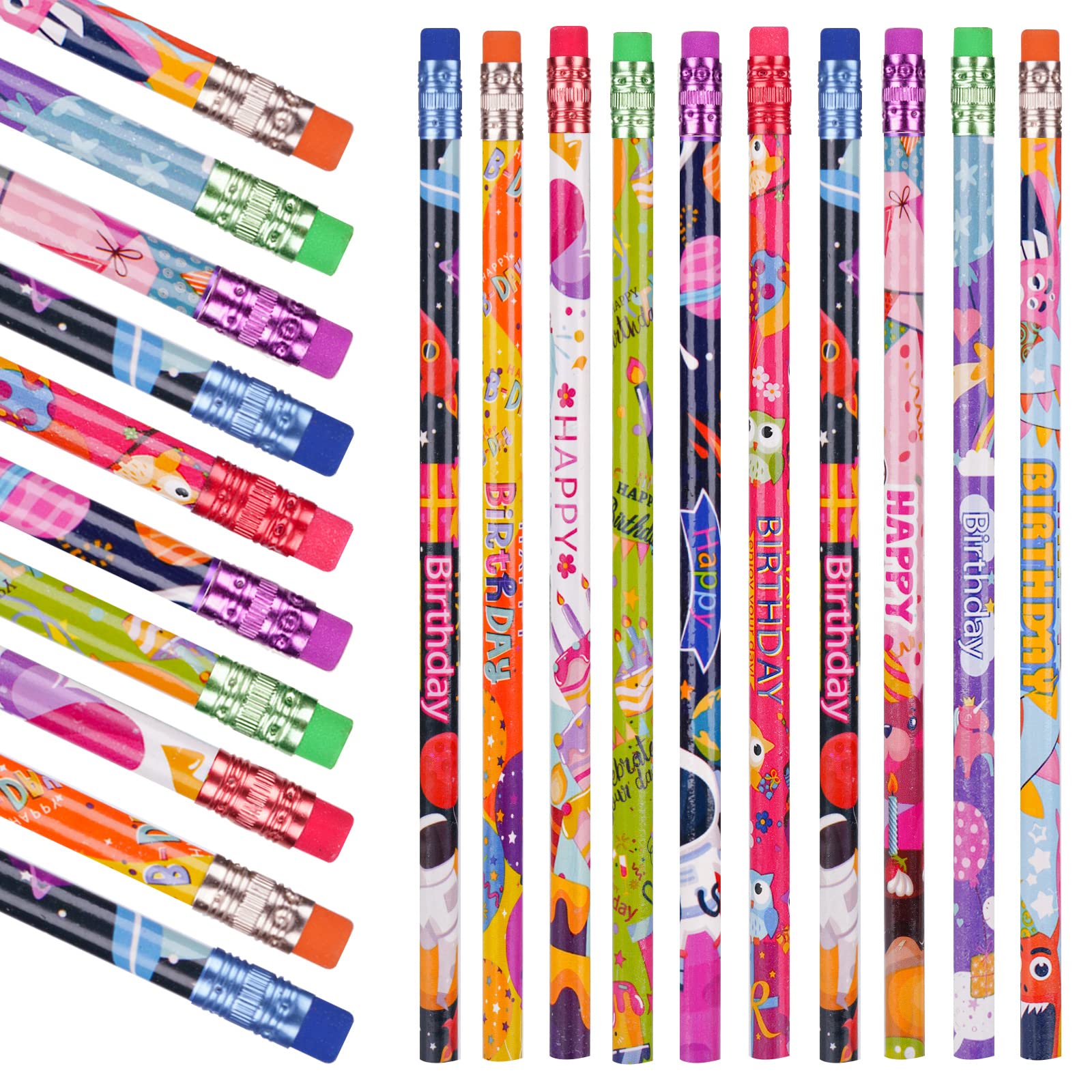 Photo 1 of SAIWEILAI ONLINE 100 Pieces Happy Birthday Pencils Scented Pencils 10 style Smelly Pencils Birthday Pencils with Fruit Elements for Teachers Classrooms Reward Birthday Party Kids Gifts Supplie (100)