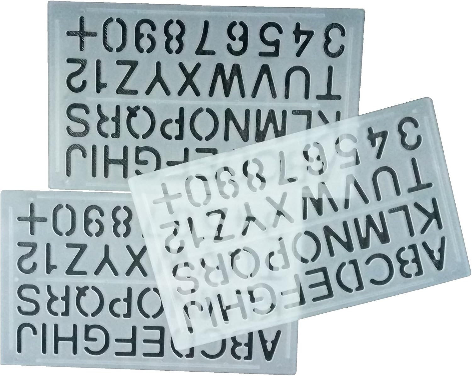 PARTH IMPEX Letter and Number Stencils (Pack of 3) Numeric Alphabet Painting Technical Drawing Template DIY Crafts Projects