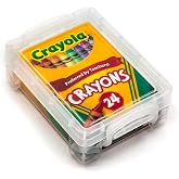 Crayola Crayons 24 Count with Clear Super Stacker Plastic Crayon Box (Bundle)