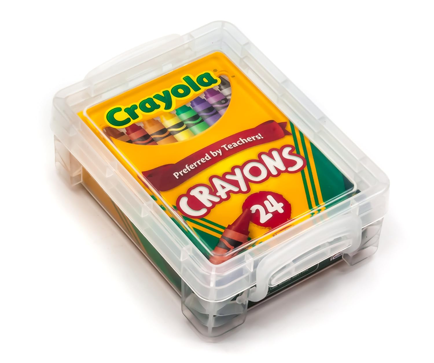 Crayola Crayons 24 Count with Clear Super Stacker Plastic Crayon Box