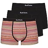 Paul Smith Ps Men's Organic-Cotton Black 'Signature Stripe' Mix Boxer Briefs Three Pack