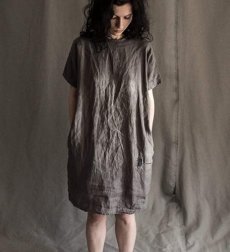 grey linen dress