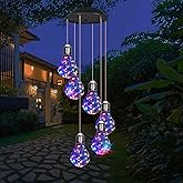 YHmall Colorful Solar Wind Chimes for Outside, Hanging Lights for Women Grandma Mom Birthday, Christmas Decor for Outdoor Garden Balcony Bedroom Yard