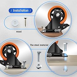 ASHGOOB 4" Caster Wheels Set of 4, Heavy Duty