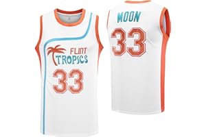 MESOSPERO Flint Tropics Jackie Moon #33 Coffee Black #7 Semi Pro 90s Hip Hop Clothes for Party Men Basketball Jersey Green White
