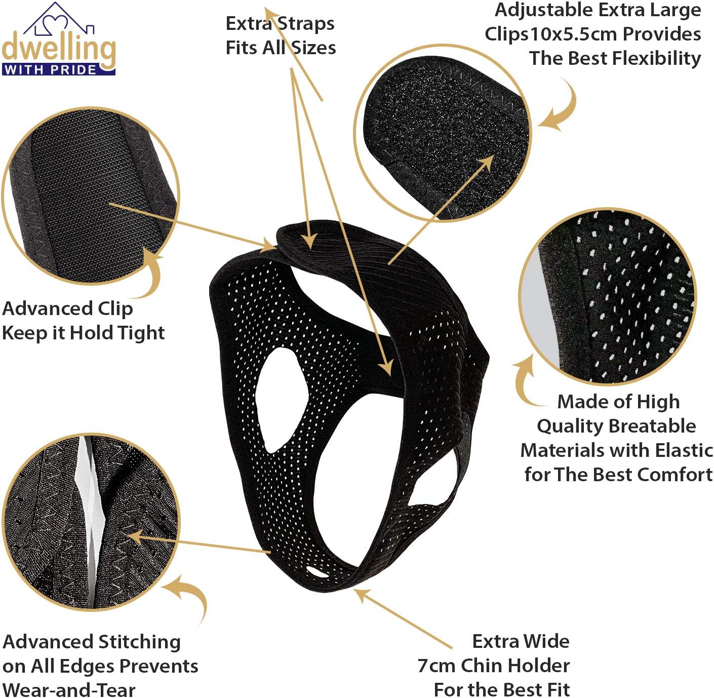 Chin Strap Snore Silencer | Anti-Dry Mouth Straps | Stop Noise | Snoreless Sleeping Solution for Men and Women | Breathing Aid for Snoring: Health & Personal Care