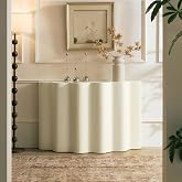 47.24" Fiberglass Entryway Table, Narrow Long Console Table, Modern Wavy Design Sofa Table Entrance Table for Living Room,Foyer,Hallway,No Need Assembly