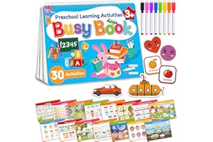 WALENCED Busy Book for Toddlers - Preschool Learning Activities, Tracing Coloring Activity Books for Kids Ages 3-5, Montessori Autism Sensory Travel Educational Toys, Gifts for 3 and Up Year Old Boy Girl
