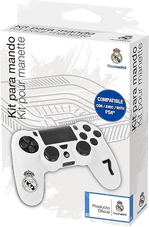 Funda protectora de silicona para mando PS4 - Carcasa blanda antideslizante con Thumb grips caps de precisión para joysticks – Accesorios videojuegos con licencia oficial Real Madrid: Amazon.es: Videojuegos