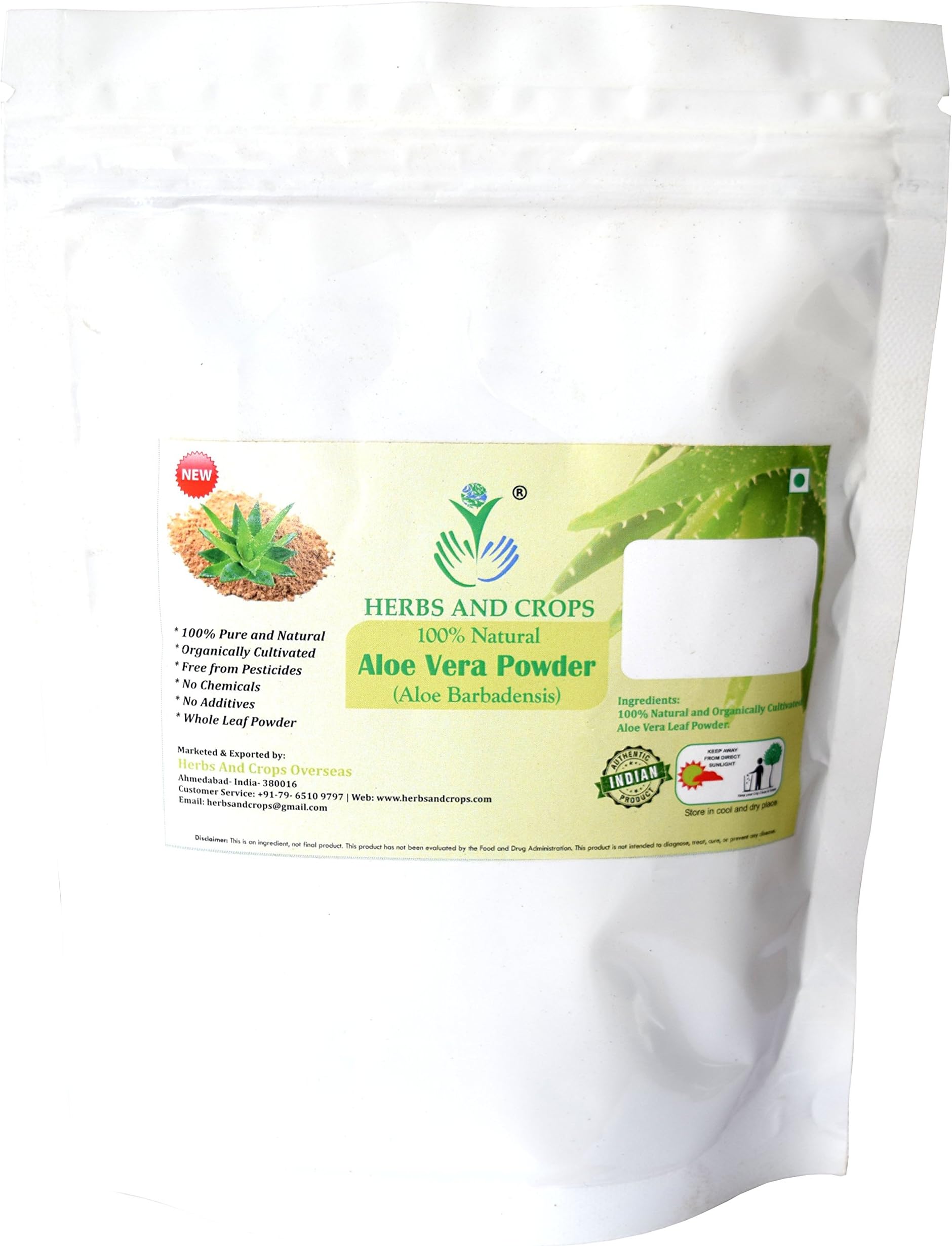 Herbs and Crops Natural Aloevera Powder Brown 227 g