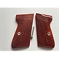 New! Grips Compatible with Walther PPK/S, PP, New PPK/S .22 LR Praduak Wood, Checker Pattern Engraved, Thai Handmade