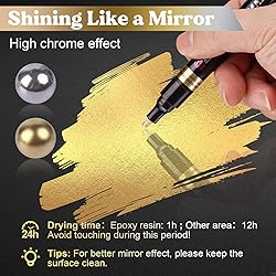 LET'S RESIN 6Pcs Mirror Chrome Markers,3 Sizes