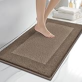 anllugs Bathroom Rugs 20" x 30", Non-Slip Extra Soft Absorbent Bath Rugs, Machine Washable Quick Dry Bath Mats for Bathroom Floor, Shower, Bathtub and Sink, Grayish Brown & Coffee
