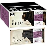 EPIC Provisions Bison Bacon Cranberry Bars, Gluten-Free, 12 ct, 15.6 oz | Paleo Friendly, Gluten-Free, 100% Grass-Fed Bison, 7g Protein per Bar