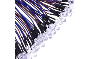 Waycreat 35pcs Prewired Purple led diodes 5mm, Ultra-Bright, 12V, Built-in Resistor for DIY Projects, Arduino, Raspberry Pi, and Hobby Electronics