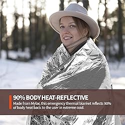 Emergency Mylar Blanket, 4 Pack, Thermal Space