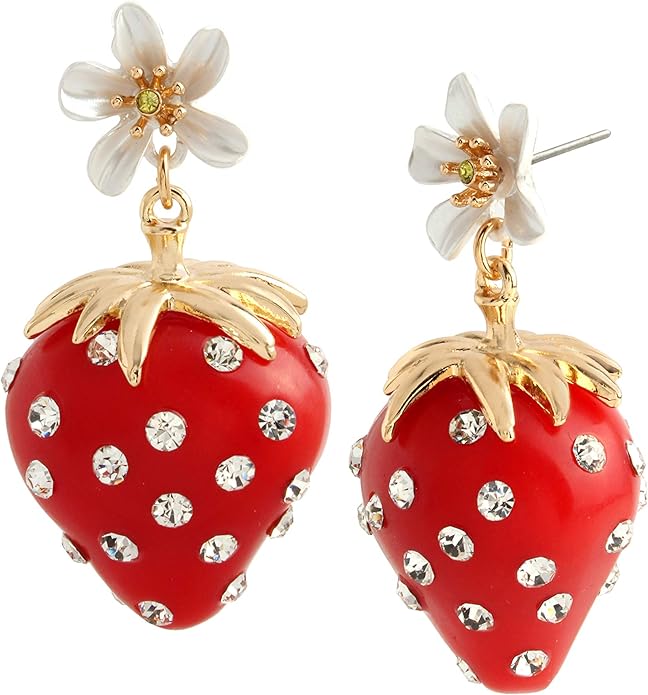 Betsey Johnson Strawberry Drop Earrings Jewelry