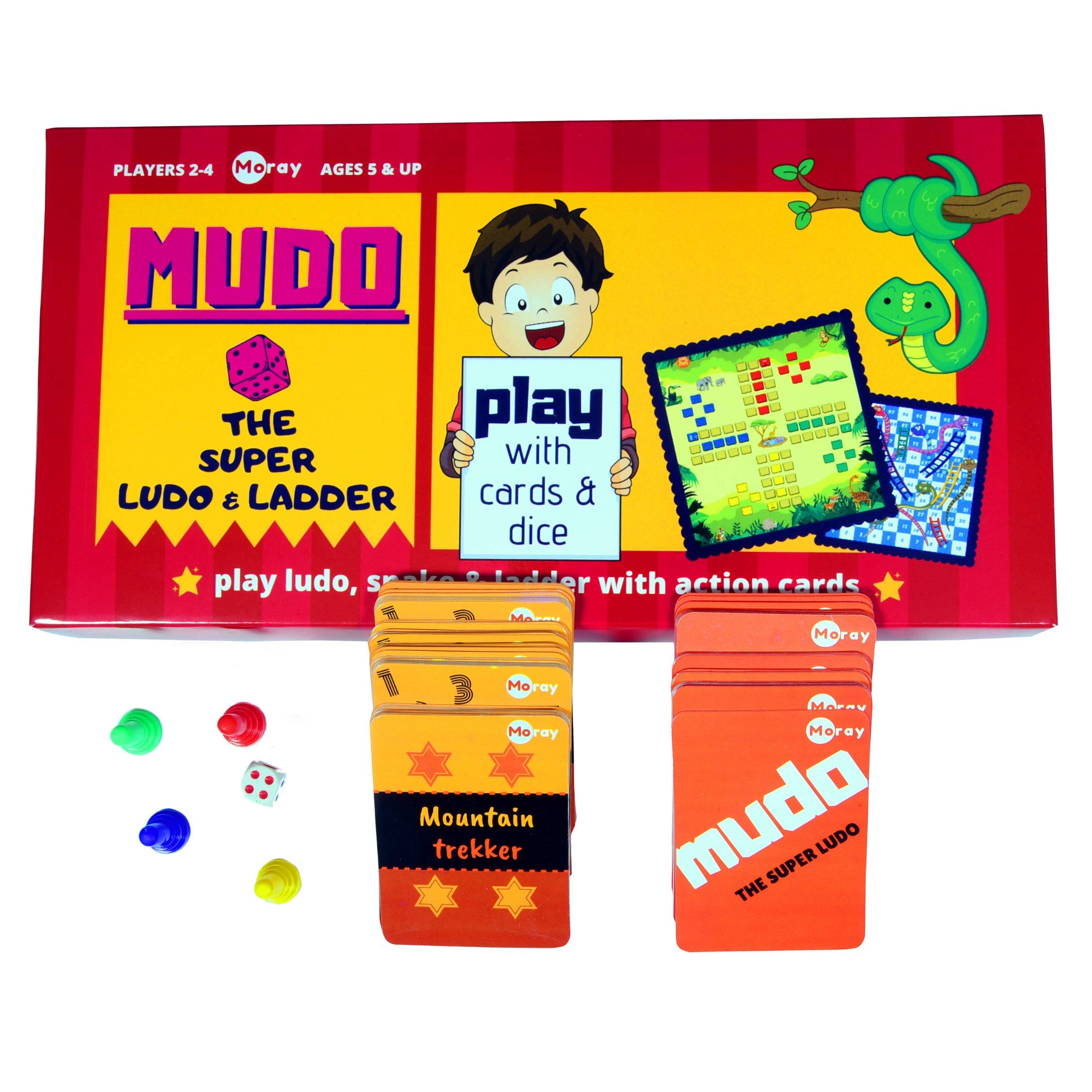 Buy Moray Mudo The Super Ludo Snakes and ladders with dice and Cards