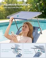 SONGMICS Sun Lounger Folding Chair 193 x 53 x 29 cm Blue GCB192Q01 view 3