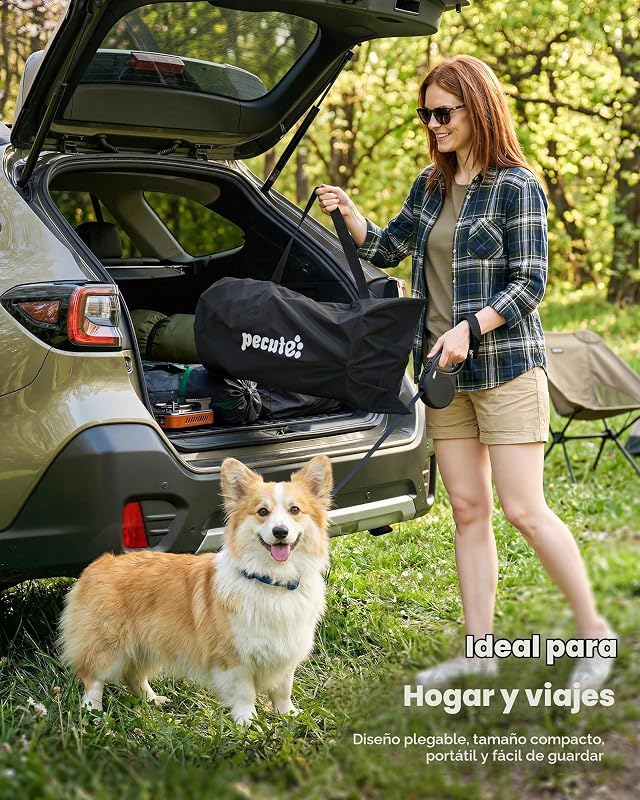 Cama Elevada para Perros Medianos con Manta Refrescante, Sin Montaje, Apto para Gatos y Perros, Plegable para Interior y Camping, Tamaño L, Soporta hasta 60kg, Gris