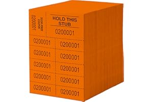 LANCASTER BINGO COMPANY Auction Tickets - 500 Sheets - 10 Numbers per Sheet (Orange)