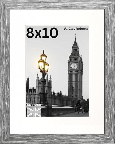 Clay Roberts 8x10 Picture Frame Grey Freestanding Wall Mount