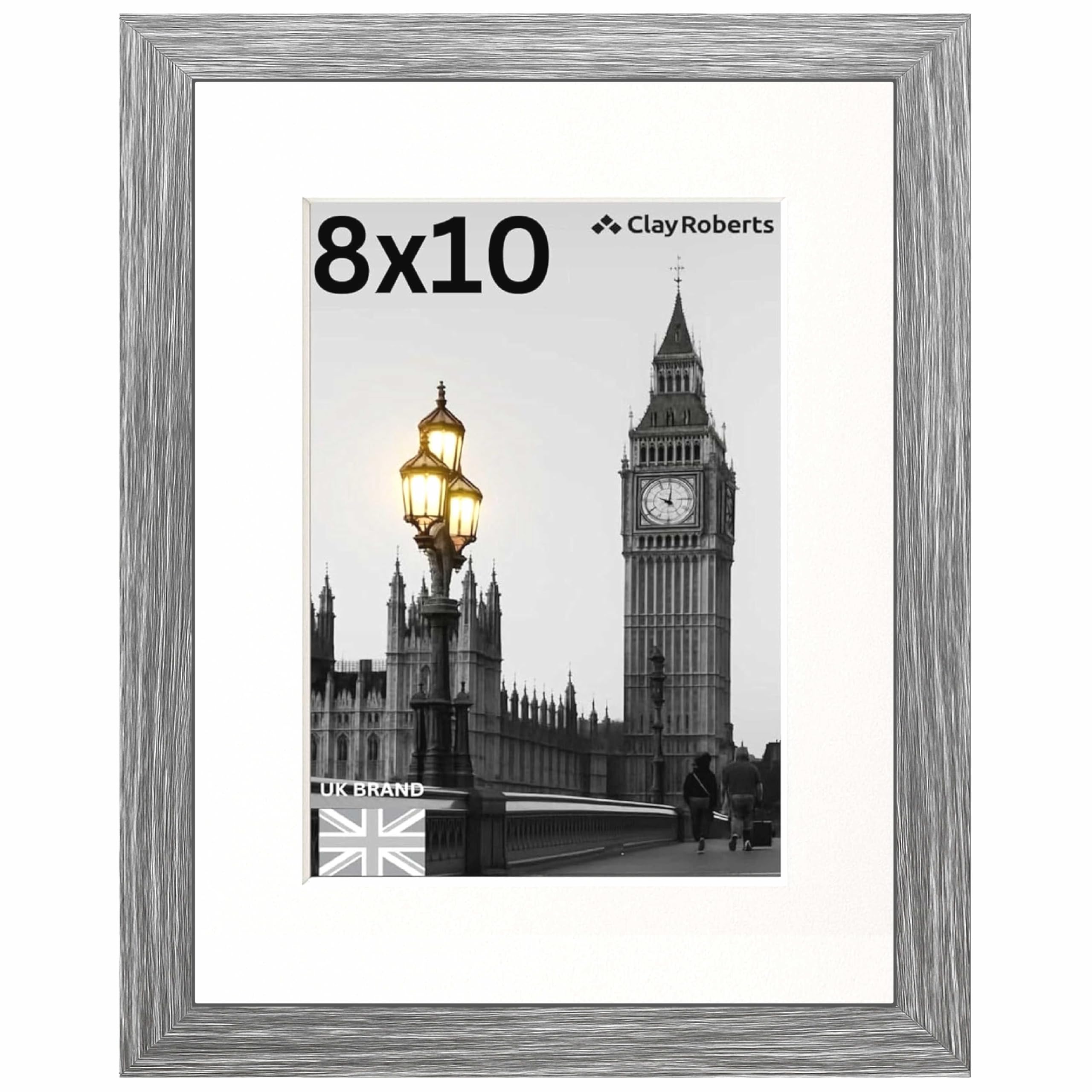 Picture Frame 8 x 10, Light Grey, Freestanding and Wall Mountable, 20 x 25 cm, 10x8 Picture Frames, Grey 8x10 Photo Frames, 8x10 Photo Collage Gallery Display — image 1