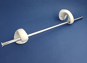 Abc_baño Toallero Barra de Porcelana Blanca-Laton Cromado ...