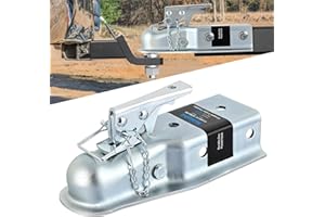 Nilight Straight Trailer Coupler with Security Latch&Chain for 2-Inch Hitch Ball, 3-Inch Channel,3500 LBS,Heavy Duty Trailler Tongue Coupler for Station Wagon, Truck, Bolted & Welded Installation