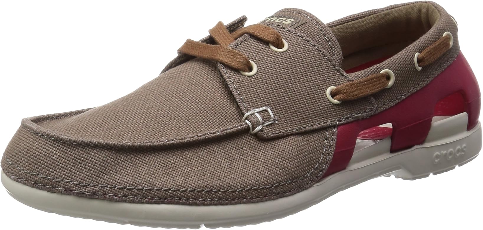 crocs lace up boat shoe