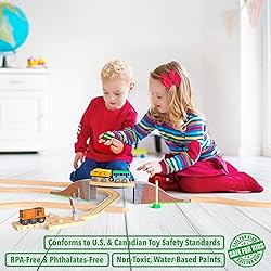 Wooden Train Tracks 68 Pcs Expansion Pack with