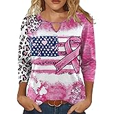 Romanstii 3/4 Length Sleeve Womens Tops Keyhole Crewneck Shirts Business Dressy Casual Tunic Blouses Summer Basic Tees