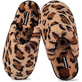 Snug Leaves Women's Fuzzy Scuff Slippers Soft Comfy Memory Foam Non-slip Indoor House Shoes