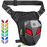 Untrxr Devil's Eyes Motorcycle Leg Bag for Men & Women,Drop Thigh Bag with Removable Leg Straps,Hard Shell for Cycling、Running、Outdoors Sports,with Multiple Pockets(Power Bank Not Included)