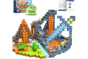 TOYLOGY 168PCS Large Magnetic Blocks-Build Mine Magnet World Dinosaur & Mine Edition, Building Outdoor Sensory Toys for Kids 3-5, STEM Jurassic Kid Games for Toddler Gifts for Boys and Girls Ages 3 4 5 6 7 8