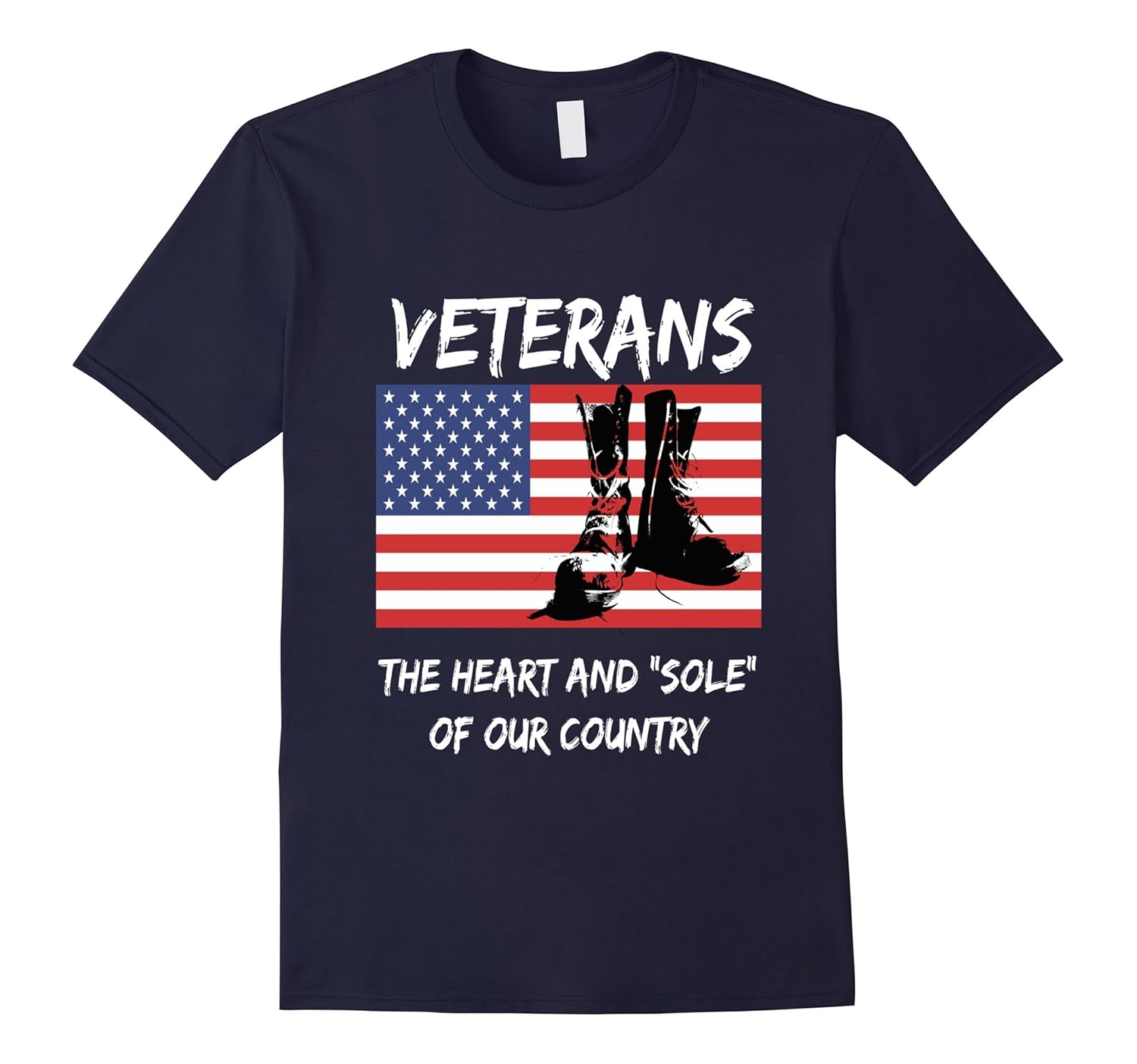 Patriotic American Veterans Day USA Flag Combat Boots tshirt-Rose