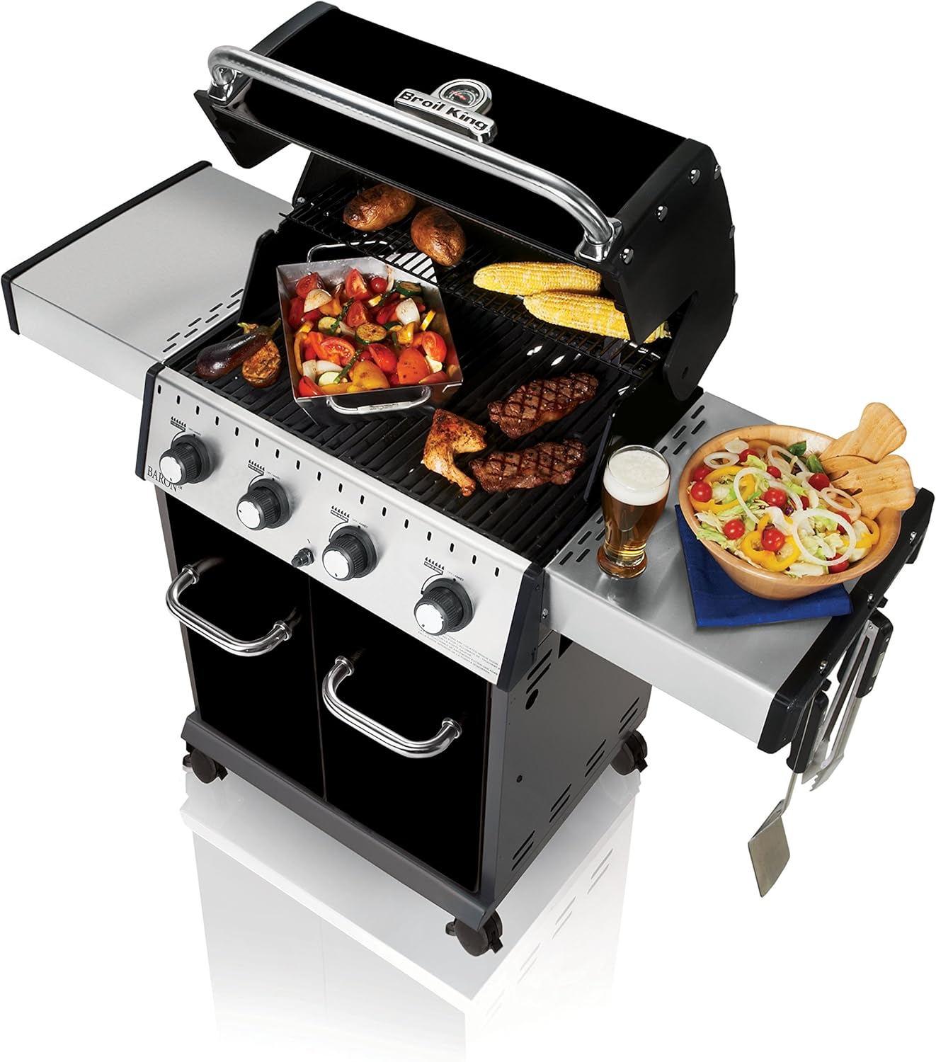 review Broil King 922154 Baron 420 Liquid Propane Gas Grill, Black , Four-Burner